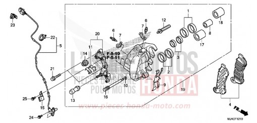 VORDERRAD-BREMSSATTEL (VT750CS/C2S) VT750C2SE de 2014
